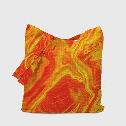 Сумка-шопер Огненный жёлто-красный, цвет: 3D-принт