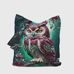 Сумка-шопер Волшебная сова в самоцветном лесу, цвет: 3D-принт