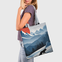 Сумка-шопер Лиса в горах, цвет: 3D-принт — фото 2
