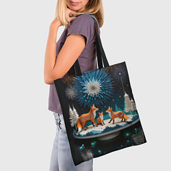 Сумка-шопер Семья из трех лисиц, цвет: 3D-принт — фото 2