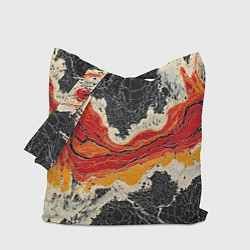 Сумка-шопер Красно-черная потертая текстура, цвет: 3D-принт