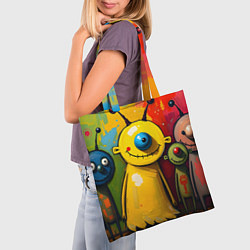 Сумка-шопер Арт с человечками, цвет: 3D-принт — фото 2