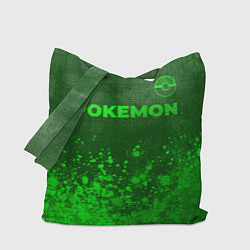 Сумка-шоппер Pokemon - green gradient посередине