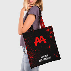 Сумка-шопер Asking Alexandria - red gradient по-центру, цвет: 3D-принт — фото 2
