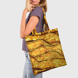 Сумка-шопер Золотая текстура с блестками, цвет: 3D-принт — фото 2