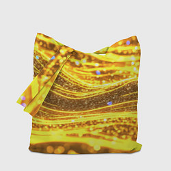 Сумка-шопер Золотые блестящие волны, цвет: 3D-принт