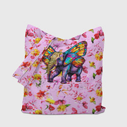 Сумка-шоппер Слон с крыльями бабочки