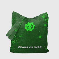 Сумка-шоппер Gears of War - green gradient по-центру
