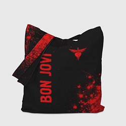 Сумка-шоппер Bon Jovi - red gradient вертикально