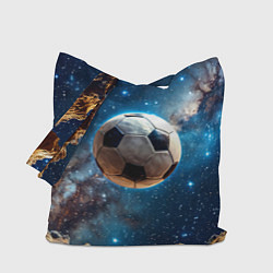 Сумка-шопер Футбольный мяч в космосе, цвет: 3D-принт