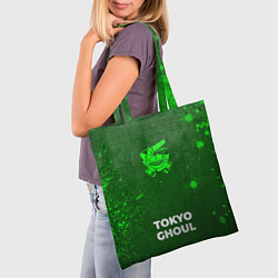Сумка-шопер Tokyo Ghoul - green gradient по-центру, цвет: 3D-принт — фото 2