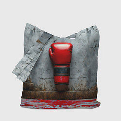 Сумка-шопер Кикбоксеркие перчатки на сером, цвет: 3D-принт