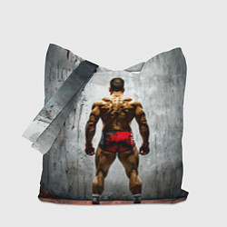 Сумка-шопер Рестлер на синем, цвет: 3D-принт