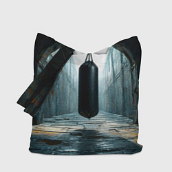 Сумка-шоппер Боксерская груша на черном