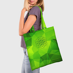 Сумка-шопер Coldplay green poly, цвет: 3D-принт — фото 2