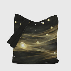 Сумка-шоппер Золотистый свет на черной текстуре
