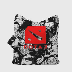 Сумка-шоппер Dota черно белые персонажи