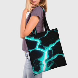 Сумка-шопер Color light blue black, цвет: 3D-принт — фото 2