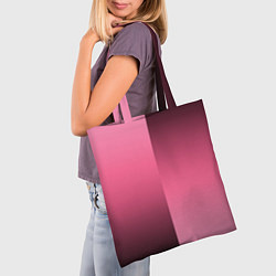 Сумка-шопер Розовый с затемнением градиент пополам, цвет: 3D-принт — фото 2