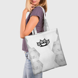 Сумка-шопер Five Finger Death Punch white poly, цвет: 3D-принт — фото 2