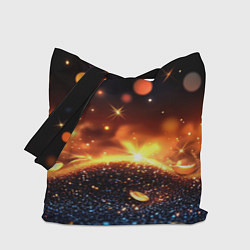 Сумка-шоппер Оранжевое боке на черном