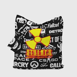 Сумка-шопер Сталкер все логотипы игр, цвет: 3D-принт