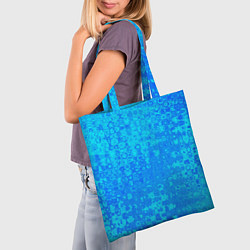 Сумка-шопер Голубой неоновый абстрактная текстура, цвет: 3D-принт — фото 2