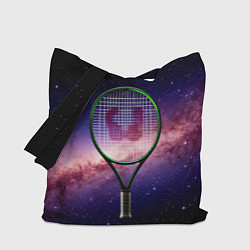 Сумка-шопер Теннисная ракетка в космосе, цвет: 3D-принт