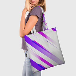 Сумка-шопер Color white pink, цвет: 3D-принт — фото 2