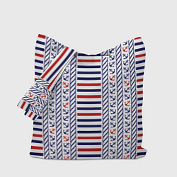 Сумка-шопер Полосатый морской орнамент с якорями, цвет: 3D-принт