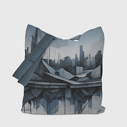 Сумка-шопер Небоскребы и скалы, цвет: 3D-принт