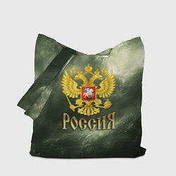Сумка-шоппер Россия - герб на зеленом фоне