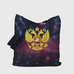 Сумка-шоппер Герб России и фиолетовое свечение