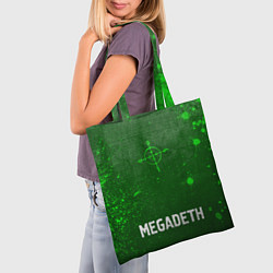 Сумка-шопер Megadeth - green gradient по-центру, цвет: 3D-принт — фото 2