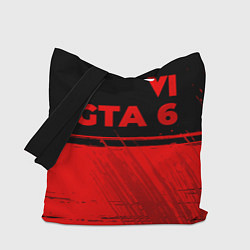 Сумка-шопер GTA 6 - red gradient посередине, цвет: 3D-принт