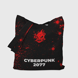 Сумка-шоппер Cyberpunk 2077 - red gradient по-центру
