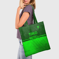 Сумка-шопер Tokio Hotel - green gradient посередине, цвет: 3D-принт — фото 2