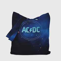Сумка-шоппер ACDC логотип на синем фоне