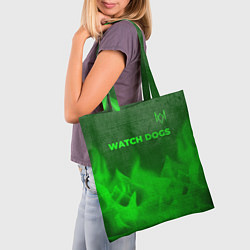 Сумка-шопер Watch Dogs - green gradient посередине, цвет: 3D-принт — фото 2