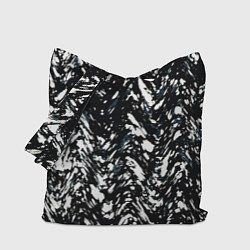 Сумка-шопер Искажённый пёстрый чёрно-белый, цвет: 3D-принт