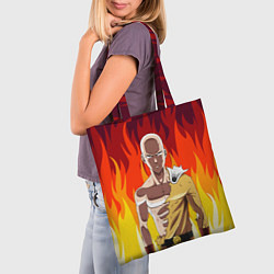 Сумка-шопер Saitama in fire, цвет: 3D-принт — фото 2
