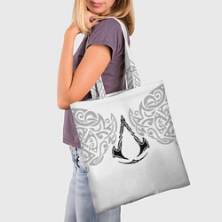 Сумка-шопер Ассасин Крид - узор ворон, цвет: 3D-принт — фото 2