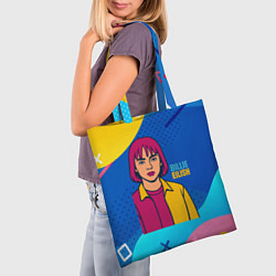 Сумка-шопер Билли Айлиш разноцветный рисунок, цвет: 3D-принт — фото 2