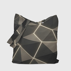 Сумка-шоппер Серая объемная текстура с гранями