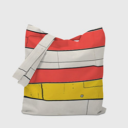 Сумка-шопер Красные полоски, цвет: 3D-принт