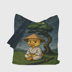 Сумка-шоппер Утенок самурай - медитация