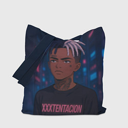 Сумка-шоппер XXXTentacion - Неоновый аниме арт
