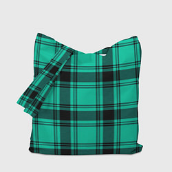 Сумка-шопер Checkered turquoise, цвет: 3D-принт