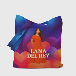 Сумка-шоппер Lana Del Rey на фоне сердечек
