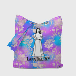 Сумка-шоппер Lana Del Rey нарисованная черными линиями